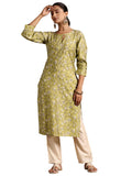 Libas Women'S Silk Regular Kurta (29218_Green