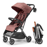 Bombi Bebee V2 Lightweight Baby Stroller - Premium Vegan Leather, One-Hand Fold, Infinite Recline, Aircraft-Grade Aluminum Frame