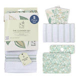 Stitch & Stone Cleaner Set Perfect for Everday Kitchen Cleaning, 100% Cotton Kitchen Towel, Grip Mat for Dish Drying, Grip Mat