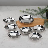 Sumeet Stainless Steel Small Apple Square Shape Plate/Dessert Plate/Halwa Plate Combo Set of 12pcs, 10.5cm & 11.5cm Dia, 170ML &