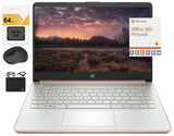 HP New 14 HD Ultra Light Thin Laptop, Quad-Core Intel Celeron Processor, 4GB RAM, 128GB (64GB eMMC+ 64GB Card), Wi-Fi, Upto 11 H