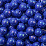 BERMRO 16mm Acrylic Bead 100pcs AB Royal Blue Color Acrylic Bead Chunk Bubblegum Beads for DIY Crafting Necklace Bracelet Jewelr