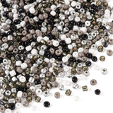 Magibeads 6/0 Black Glass Seed Beads 100g 4mm Tiny Round Beads Delica Japanese Seed Beads Mini Opaque Colored Craft Beads Bulk 1