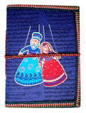 Purpledip Handmade Paper Journal Puppets: Vintage Diary Notebook With Thread Closure(12656)