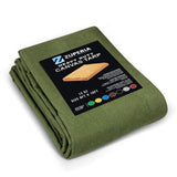 Zuperia Heavy Duty Canvas Tarp (8' x 10' ft - Pack of 1) with Rustproof Grommets, UV Resistant & Tear Resistant Multipurpose Tar