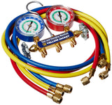 Yellow Jacket 42007 Series 41 Manifold with 3-1/8 Gauge, 60 Plus II Standard Fittings, psi, R-12/22/134A