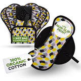 Non-Slip Organic Reusable Panty Liners for Women & Teens (Medium, 7-Pack); High-Temp Washable Cotton Cloth Liners; Stay Fresh &