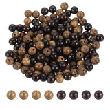 HARFINGTON 200pcs Round Wooden Beads, 8mm Dia Small Wood Beads for DIY Crafts, Bracelet, Wristlet, Necklace, Jewelry Making, Kha