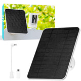 5V Solar Panel for Seucrity Cameres, For Bird Feeder Trail Cam, Ring Tapo Eufy Vicohome Eseecloud, Native USB-C, Micro-USB & DC