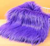Faux Fur Fabric Square Patches for Crafts, Sewing, Costumes, Seat Pads (Deep Purple, 10 x 20 Inch)