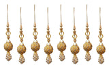 Krypmax Hanging Designer Tassel Latkan for Lehenga, Blouses, Dupatta, Art & Craft (Gold Ball Design) (8)
