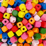 600 Multicolor Square Wood Beads Bulk 10mm Square Wood Beads with 3mm Large Hole