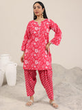 Libas Women'S Cotton Floral Kurta Set (400444_Pink_L)