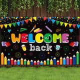 Tatuo Welcome Back to School Banner First Day of School Backdrop Banner Large Fabric Welcome Banner Poster Bulletin Board Wall D