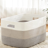 Artfeel Blanket Basket,Rectangle Woven Baskets for Storage,30L Laundry Basket for Decorative Nursery Blanket,Toys,Dirty Clothes