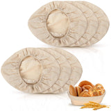Boao 6 Pieces Bread Banneton Proofing Basket Liner Cloth Cover Natural Rattan Baking Dough Banneton Proofing Sourdough Basket Cl