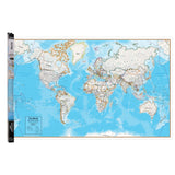 Waypoint Geographic Hemispheres Contemporary Wall Map of The World with Blue Ocean - Large Size Wall Art (38 x 61) - Current Up