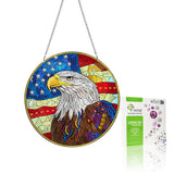 VAIIEYO Eagle Diamond Art Hanging,National Flag Diamond Painting Suncatchers Double Side Window Hanging Kit with Chain, 7.5x7.5