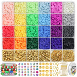 WANSPOORTS 3000+pcs Halloween Polymer Clay Beads Charms Friendship Bracelet Necklace Earring Jewelry Making kit, Accessories for