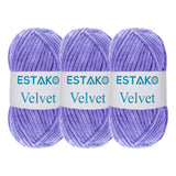 Estako Velvet (3- Skeins Pack) Chenille Blanket amigurumi Yarn for Crocheting and Knitting Super Bulky 3x100 gr (3x132 yds) (165