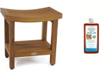 AquaTeak Patented 18 Sumba Teak Shower Bench with Shelf & AquaTeak Premium Teak Oil