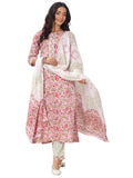 Libas Women Cotton Kurta Sets (400071O, Peach, Small)