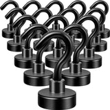 Neosmuk Black Magnetic Hooks,30lb+ Heavy Duty Earth Magnets with Hook for Refrigerator, Extra Strong Cruise Hook for Hanging, Ma