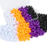 XIANNVXI Halloween Pony Beads 500Pcs 9mm Black White Orange Purple Pony Beads for Bracelets Hair Braids Crafts Friendship Neckla