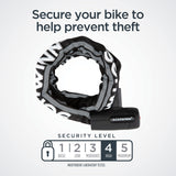 Schwinn Reflective Chain Key Lock For Bike, 3 Feet X 8Mm Anti Theft Bicycle Lock, Security Level 4