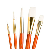Princeton Real Value, Series 9100, Paint Brush Sets for Acrylic, Oil & Watercolor Painting, SynWhite Taklon (Rnd 2, 8, 12, Stro