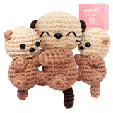 Mewaii Crochet Kit for Beginners Level 1 with 40% Extra Eco-Friendly Pre-Started Easy Yarn, Step-by-Step Video Tutorials for Adu