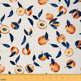 Feelyou Peach Upholstery Fabric for Chairs, Cute Peaches Fabric by The Yard, Kawaii Fruit Pattern Decorative Fabric for Upholste