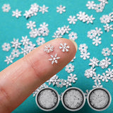 Knitgrip 300 Pcs Mini Metal Snowflake for Craft 0.2 Inch Small Christmas Embellishment Tiny Snowflake Ornaments Little Craft Pie