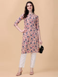 Wedani Women Crepe Printed Kurti (Krt497-Krt502) (Small Pink),Pink,S,Crepe,Straight,Kurti, kurta