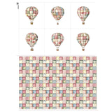 Patchwork Hot Air Balloon Cotton Fabric Panel - 6 Designs (10 10 inch Each) + Bonus Sheet 29.5 19.6 inch, 100% Cotton 140 GSM,