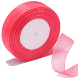 Bsikon 1 Inch Sheer Organza Ribbon 50 Yards Peach Chiffon Ribbon for Gift Wrapping,Bouquets,Wedding,DIY Craft