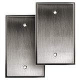 Henne Bery Soft Modern Decorative Wall Plate Switch Plate Outlet Cover (Single Blank 2PK, Heirloom Silver)