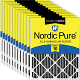 Nordic Pure 14x25x2 (13 1/2 x 24 1/2 x 1 3/4) Furnace Air Filters MERV 10 Pleated Plus Carbon 12 Pack