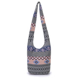 Women Shoulder Handbags Fashion canvas Hippie Crossbody Bags Bohemian Animal Prints Hobo Bags (Pink)