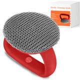 Herda Welded Chainmail Cast Iron Scrubber+Heavy Duty Handle Skillet Cleaner