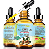 Botanical Beauty Organic MACADAMIA OIL 100% Pure Natural VIRGIN UNREFINED Cold-Pressed Carrier Oil for Face, Skin, Body, Hair, L