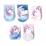 woopme Magical Unicorn Magnetic Printed Bookmark Boys Kids Girls Note Books Lovers Readers Gift Magnetic Page Clips Folding 5 PC