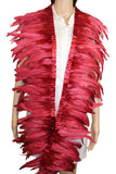 9 Color 2 Yard Long,8-10 inch Height Rooster Coque Feather Fringe Trim, for Skirt Dress Costume Roster Feather Trim (Burgundy Co