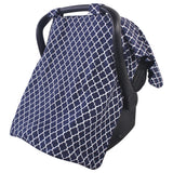 Hudson Baby Unisex Baby Reversible Car Seat and Stroller Canopy, Navy Trellis, One Size