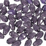 PATIKIL 8mm Faceted Glass Beads, 100 Pcs Purple Bicone Birthstone Bead Vertical Hole for DIY Crafting Bracelet Necklace Jewelry