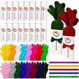 Jiuguva 16 Pack Christmas Gifts Snowman Candy Chocolate Bar Wrappers with Gloves and Ribbon DIY Snowman Gift Boxes Kit Wrappers