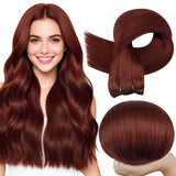 Full Shine Weft Hair Extensions 22 Inch Human Hair Sew In Extensions Color Cinnamon Copper Extensions Remy Straight Hair 105G