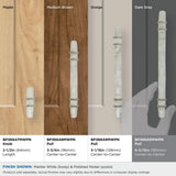 Amerock | Cabinet Pull | Marble White/Polished Nickel | 6-5/16 Inch (160 Mm) Center To Center | Carrione | 1 Pack | Drawer Pull