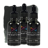 Artfinity Liquid Watercolor Paint 30 ml Bottle - 3 Pack, Black - Vibrant Dye-Based Liquid Watercolor w/Glass Pipette, Fast-Dryin