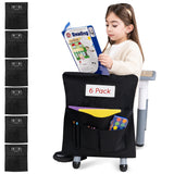 Essex Wares 6 Pack, Classroom Chair Back Pockets, Black, 17inch W x 19.7inch